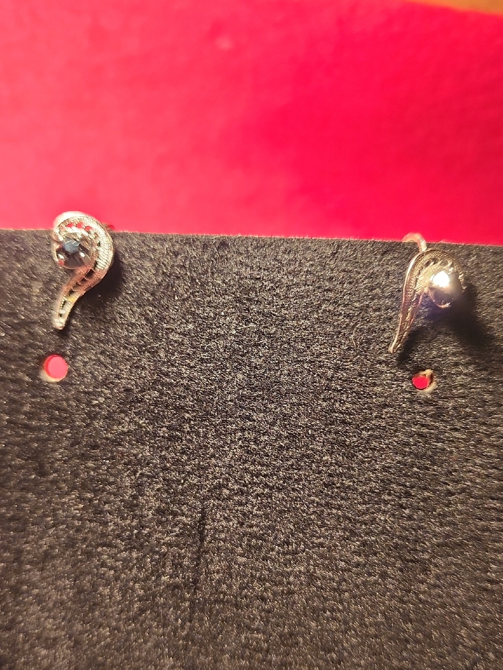 Sterling Silver Teardrop Screw-back Earrings with Clear Crystal - Women Jewelry